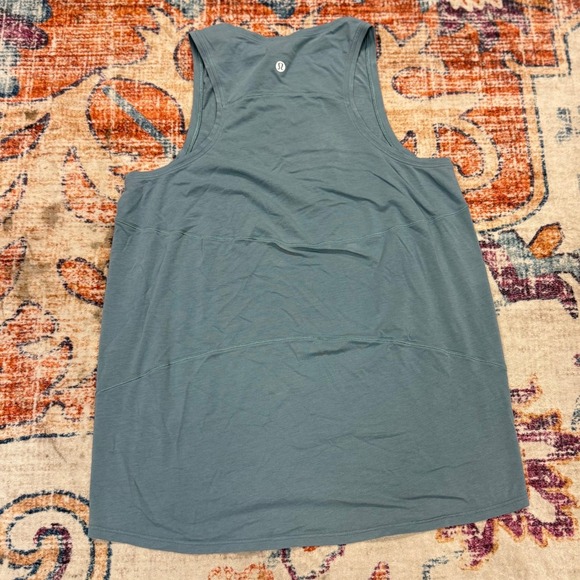 Lululemon Womens Sleeveless Athletic Tank Top Dusty Teal Blue Green Crew Neck - Picture 3 of 4